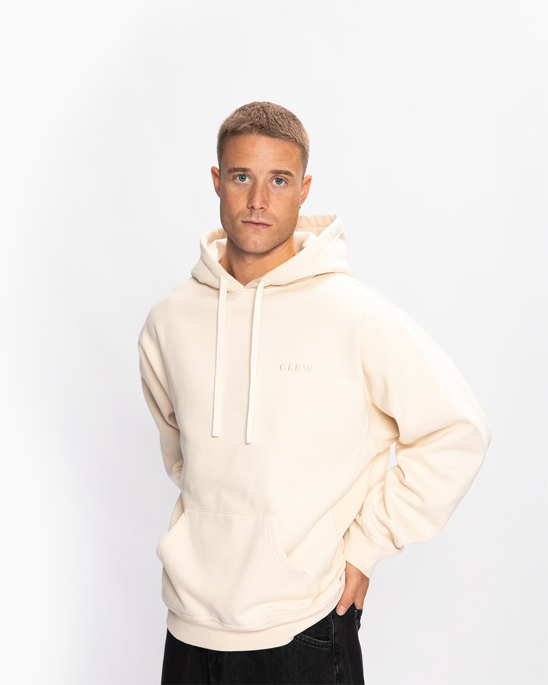 CLEW Waffle Knit Hoodie Sand