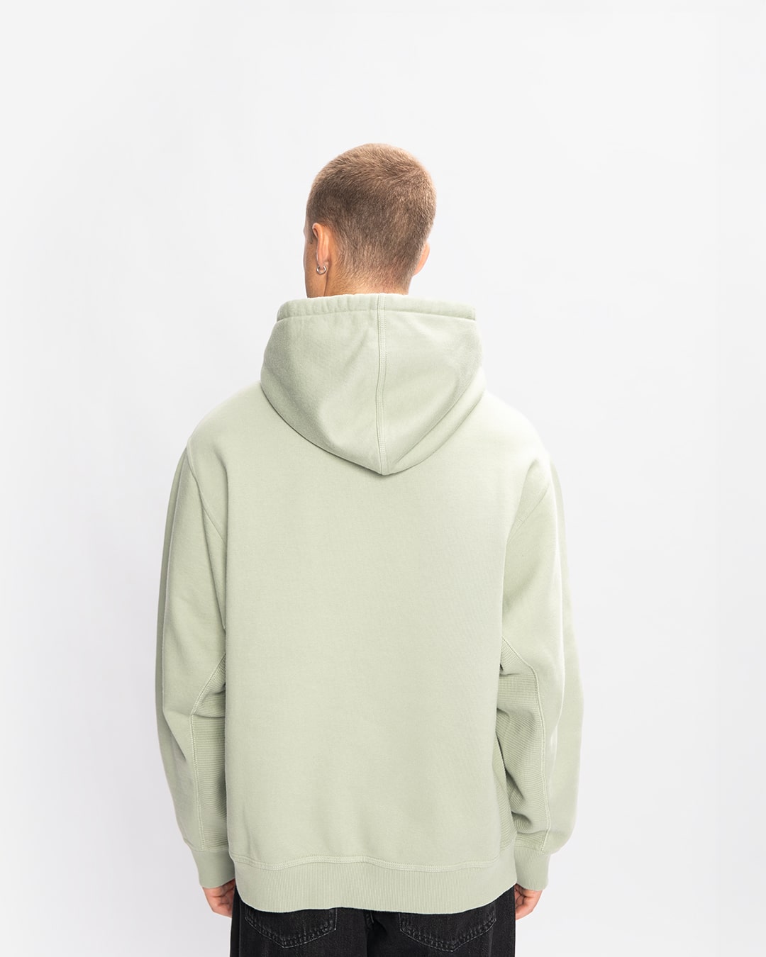 CLEW Waffle Knit Hoodie Sage Green