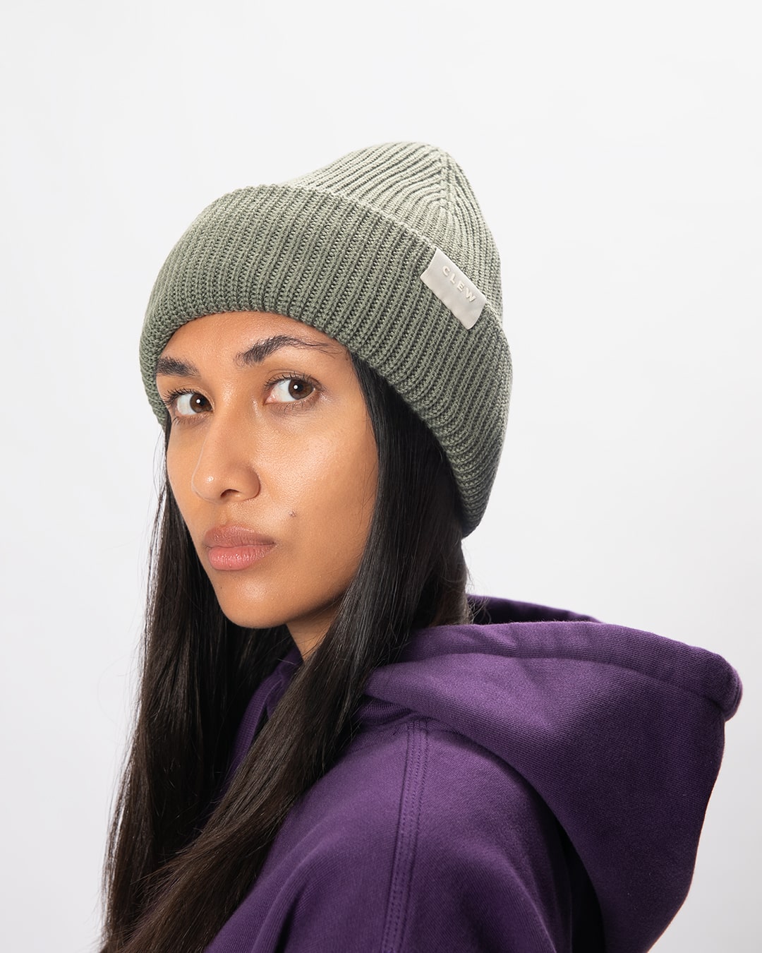 CLEW Long Fit Beanie Sage Green