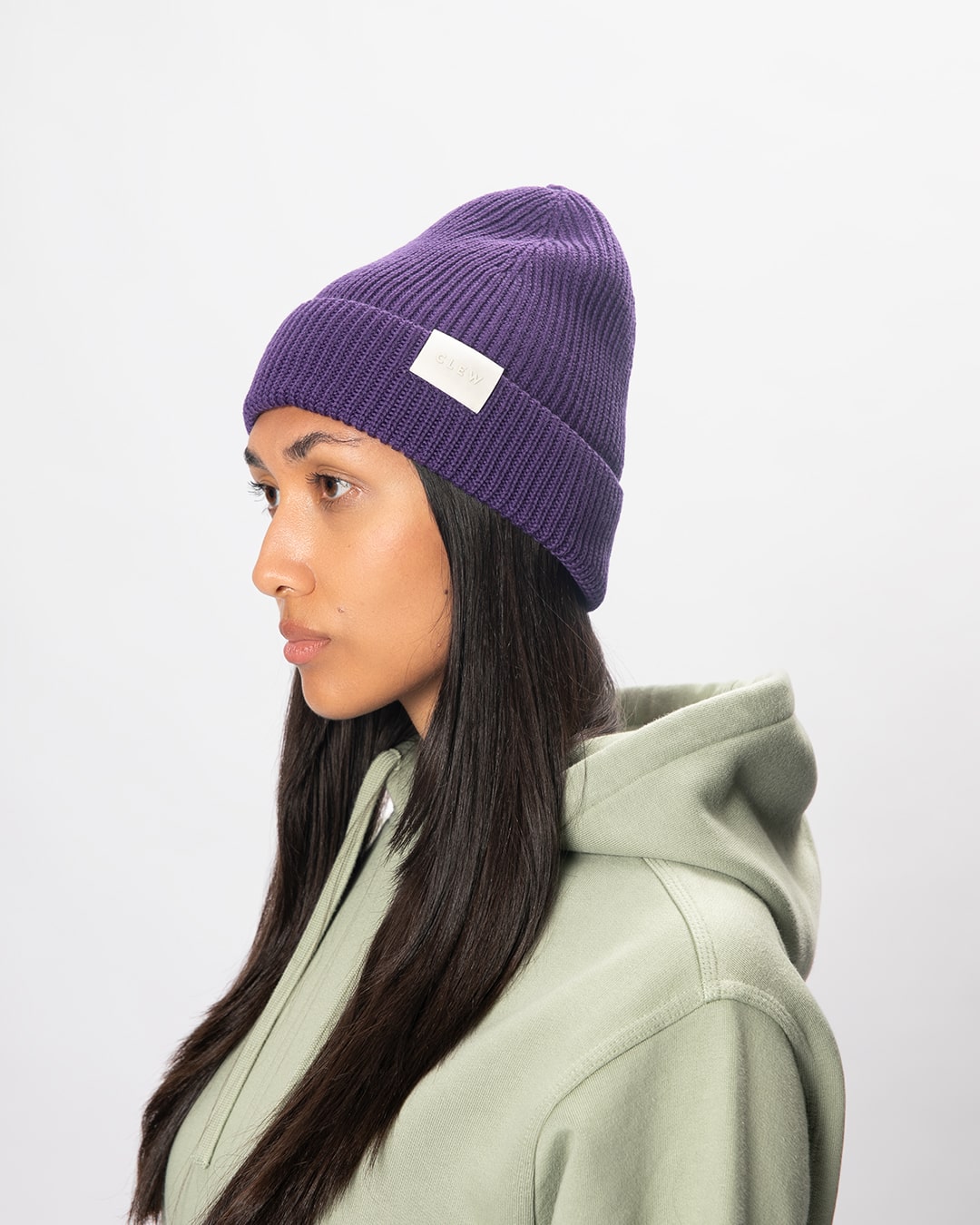 CLEW Short Cut Beanie Purple