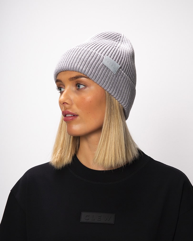 CLEW Short Cut Beanie Gray
